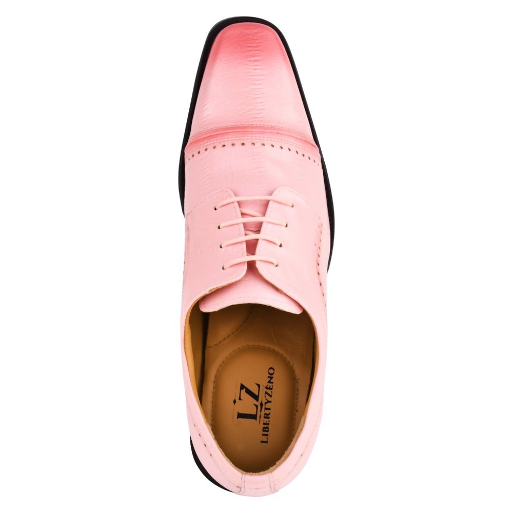 BRUCE Genuine Leather Pink Oxford Style Dress Shoes - Picture 4 of 7